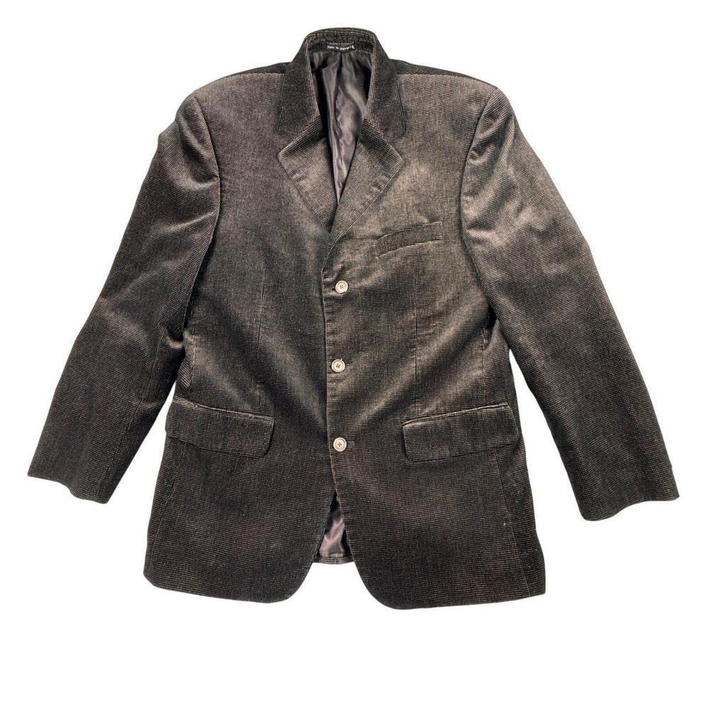 Alfani Exclusively for Macy's Mens Brown Gold Sheen Velour Blazer Dual Vent 40R